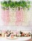 12 Pack Wisteria Hanging Flower Garlands (White & Light Pink)